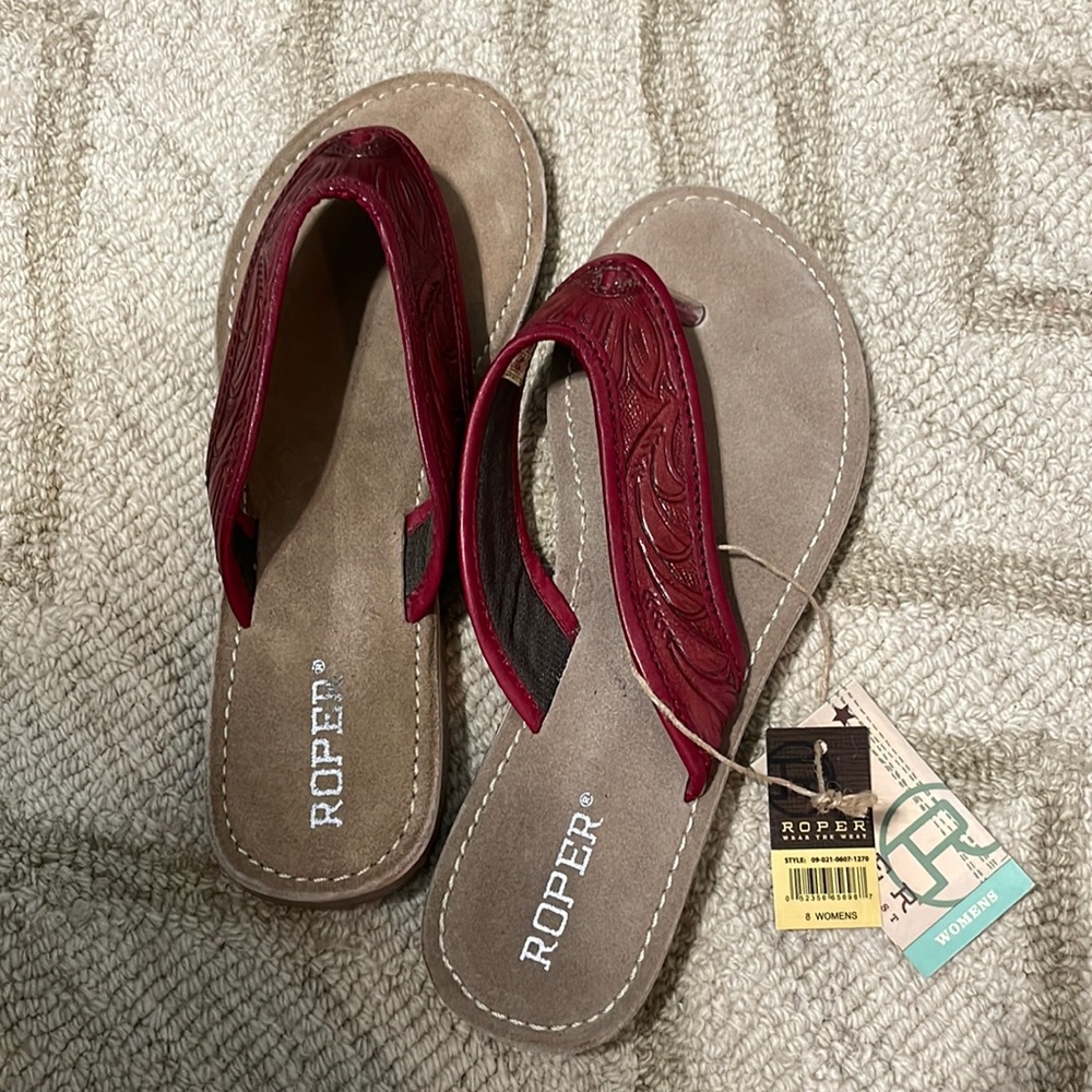 Red Roper flip flops